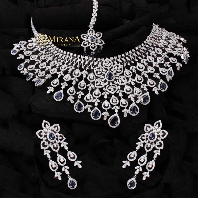 Senorita Blue Colored Bridal Necklace Set