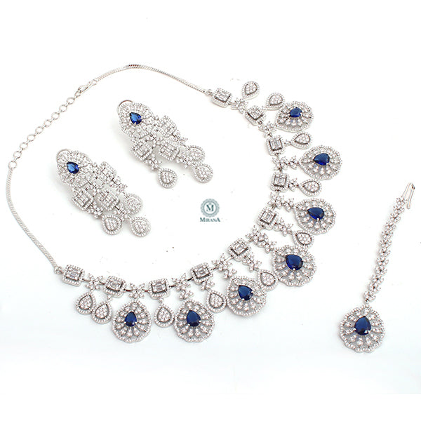 Harlyn Blue Coloured Designer Necklace Set