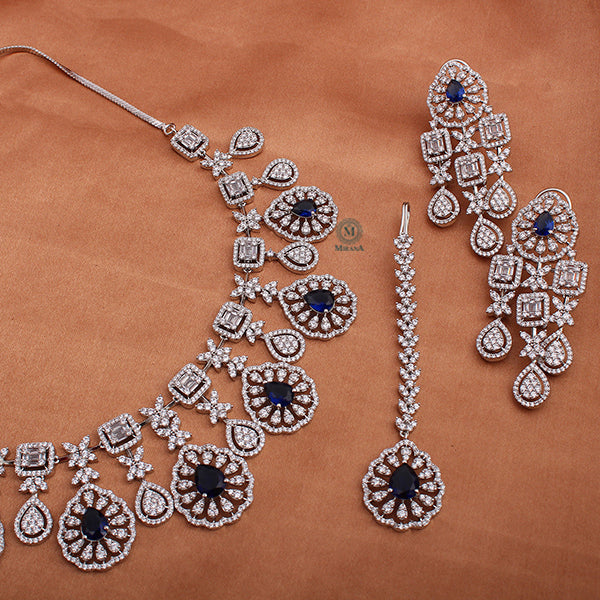 Harlyn Blue Coloured Designer Necklace Set