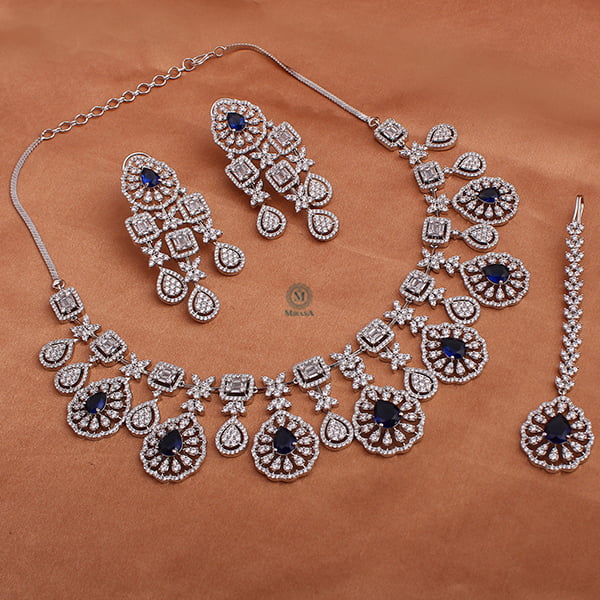 Harlyn Blue Coloured Designer Necklace Set