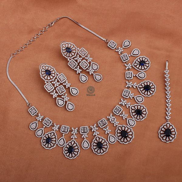 Harlyn Blue Coloured Designer Necklace Set