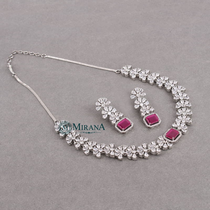 MJNK21N385-1-Luna-Ruby-Colored-Flower-Necklace-Set-Silver-Look-2.jpg