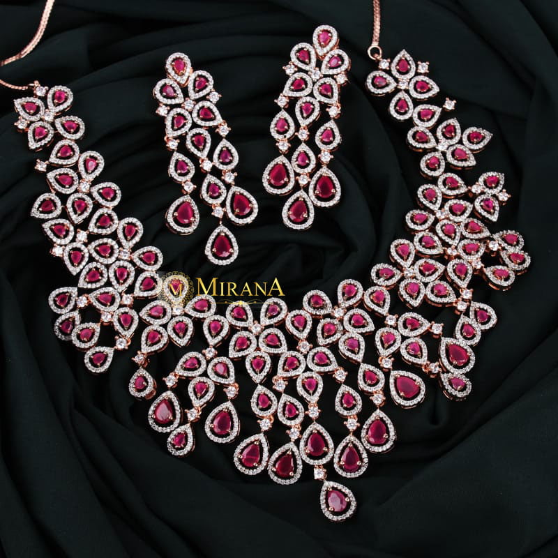 MJNK21N397-1-Davina-Ruby-Colored-Designer-Necklace-Set-Rose-Gold-