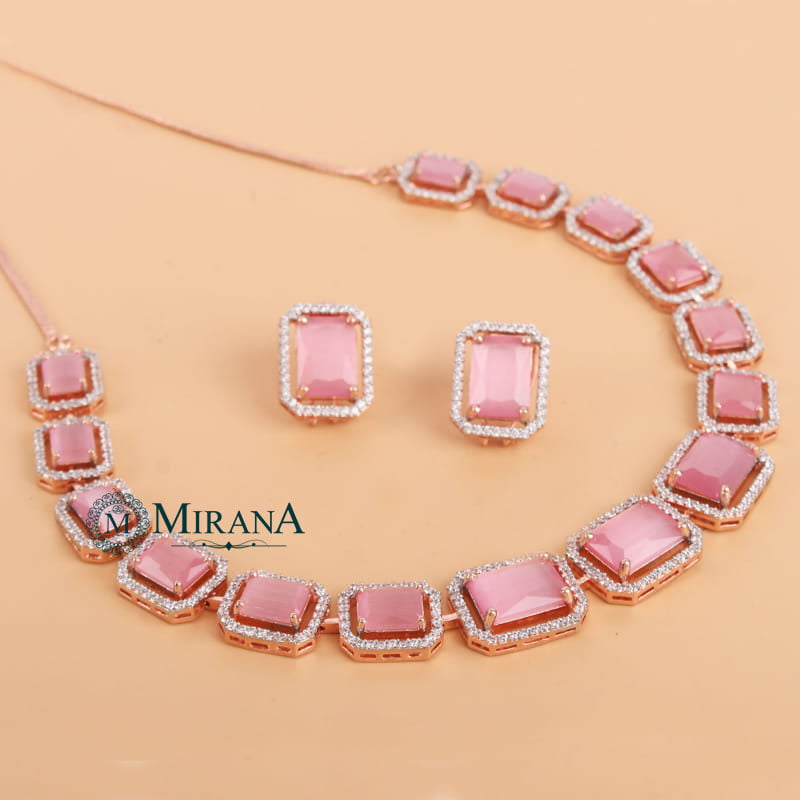 Octo Pastel Colored Designer Necklace Set