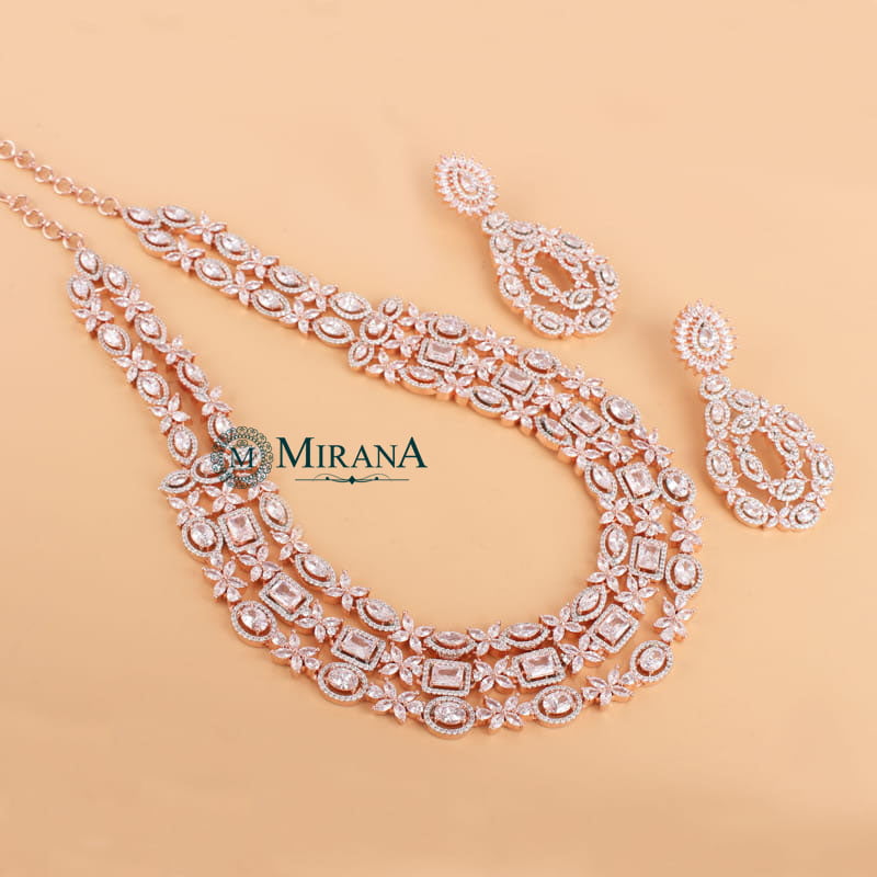 Morisha Triple Layered Designer Necklace Set