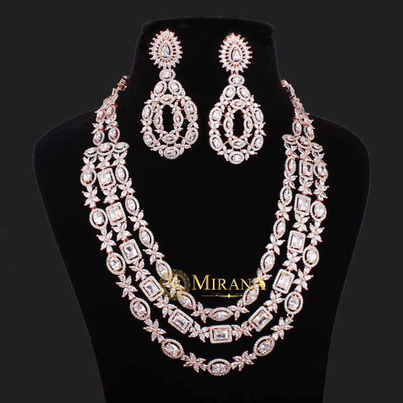 Morisha Triple Layered Designer Necklace Set