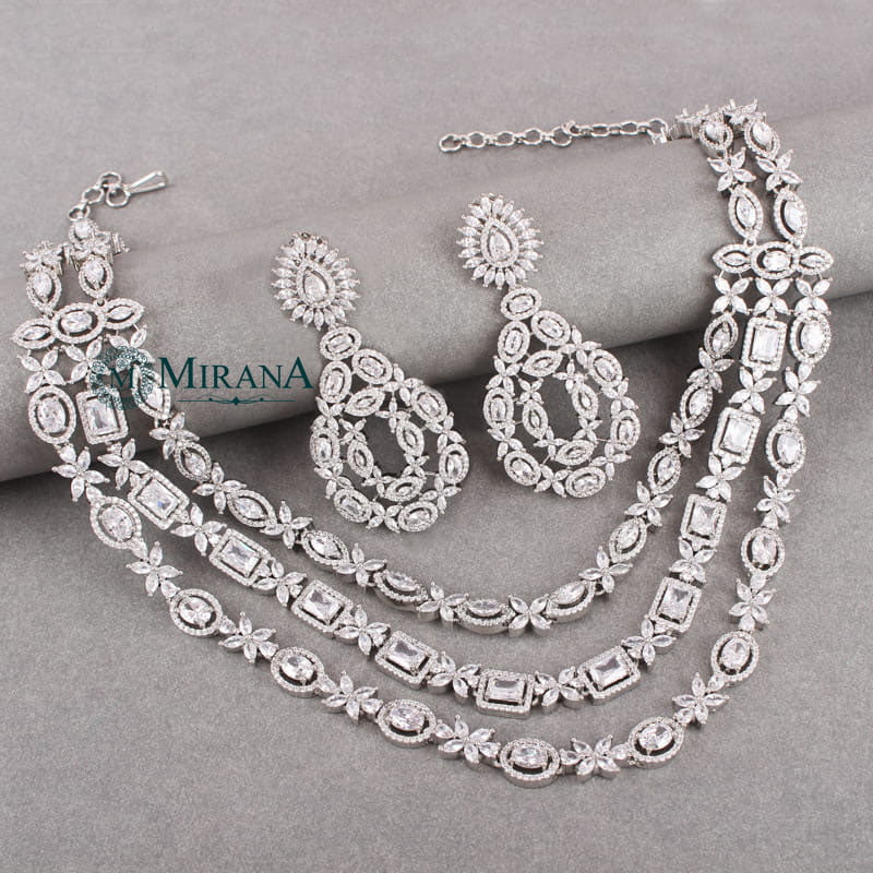 Morisha Triple Layered Designer Necklace Set