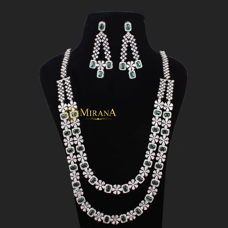 Cristina Double Layered Colored Designer Necklace Set