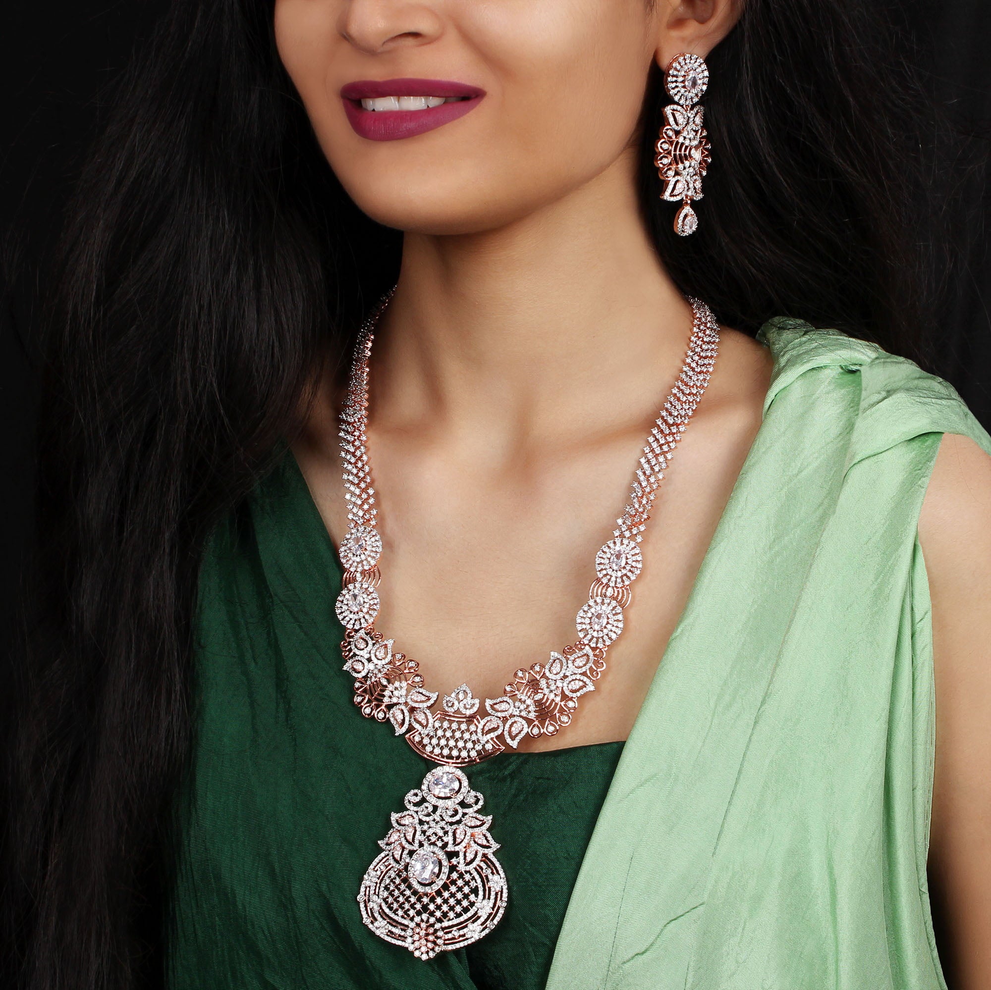 Arinya Designer Long Necklace Set
