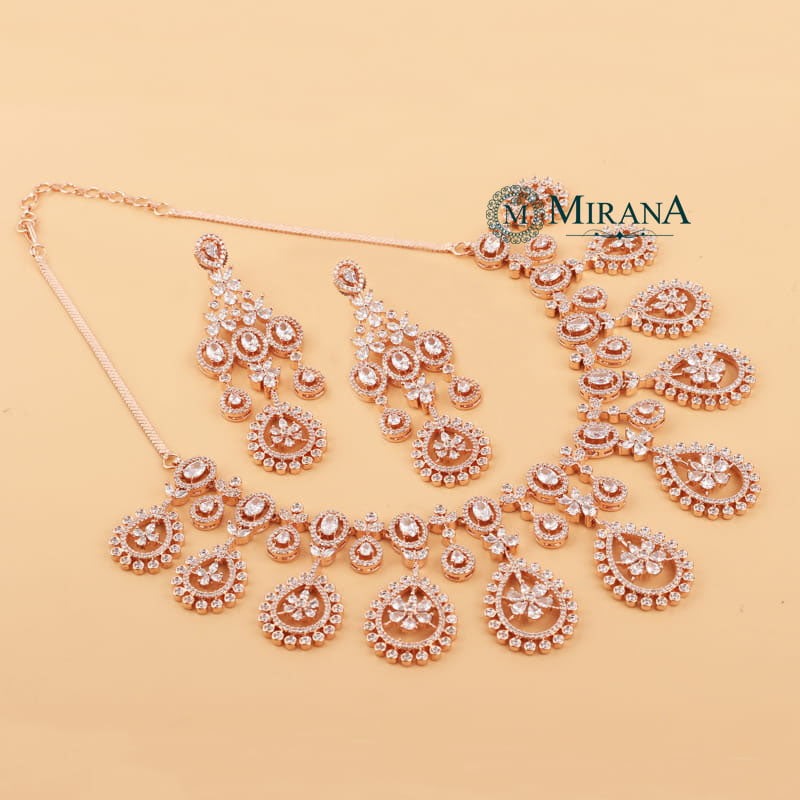 Olay Drop Petal Designer Necklace Set