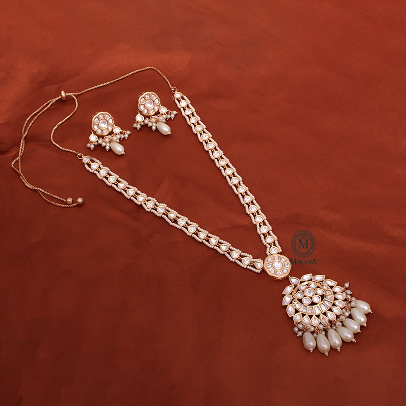 Ronika Kundan Long Necklace Set