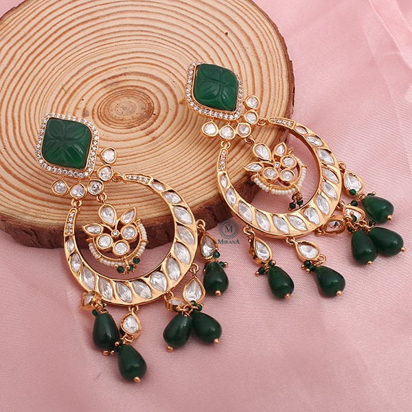 Lavaniya Emerald Polki Long Necklace Set
