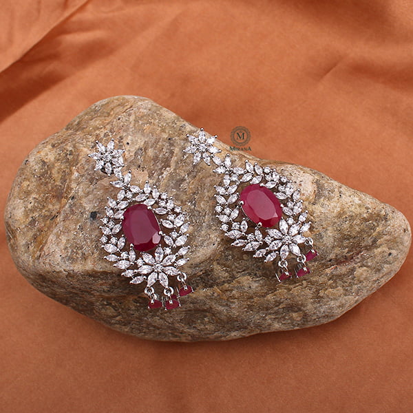 Dia Double Layered Ruby Designer Necklace Set