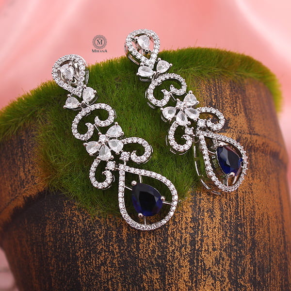 Martia Sapphire Blue CZ Designer Necklace Set