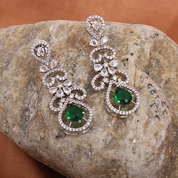 Martia Emerald CZ Designer Necklace Set