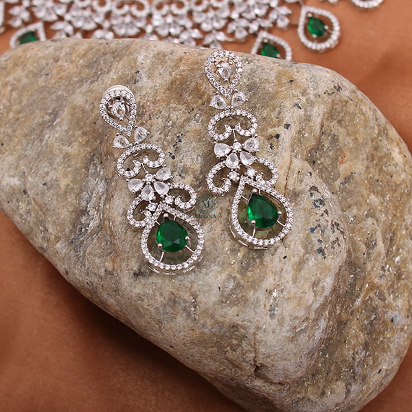 Martia Emerald CZ Designer Necklace Set