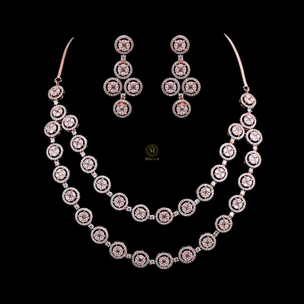 Monisha Double Layered Cluster Designer Necklace Set