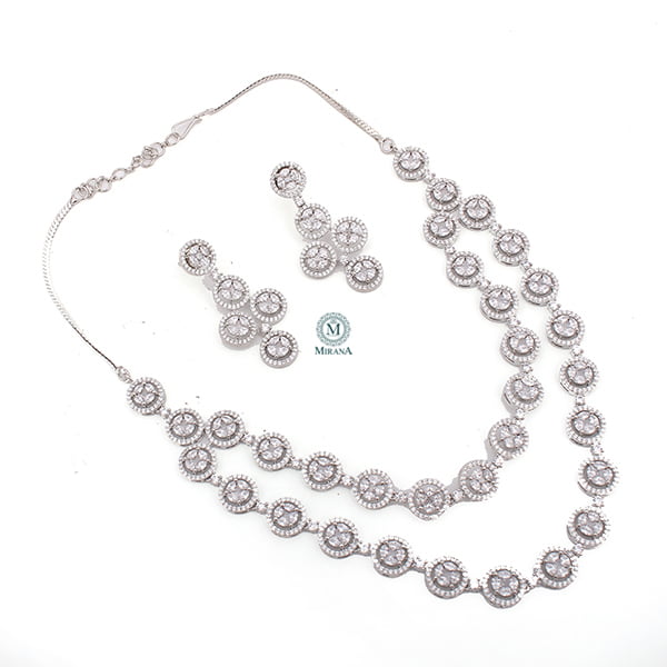 Monisha Double Layered Cluster Designer Necklace Set