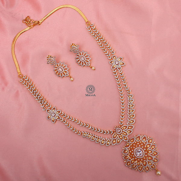 Marisa Double Layered CZ Designer Necklace Set