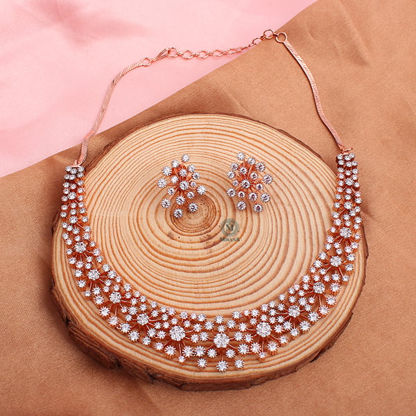 Genelia CZ Designer Necklace Set