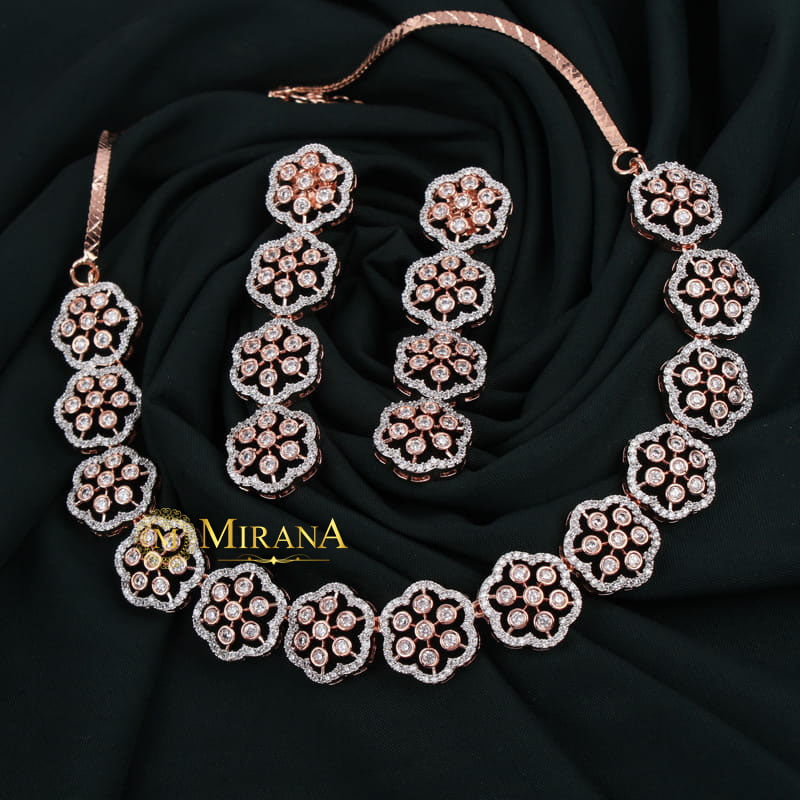 Menila CZ Designer Necklace Set