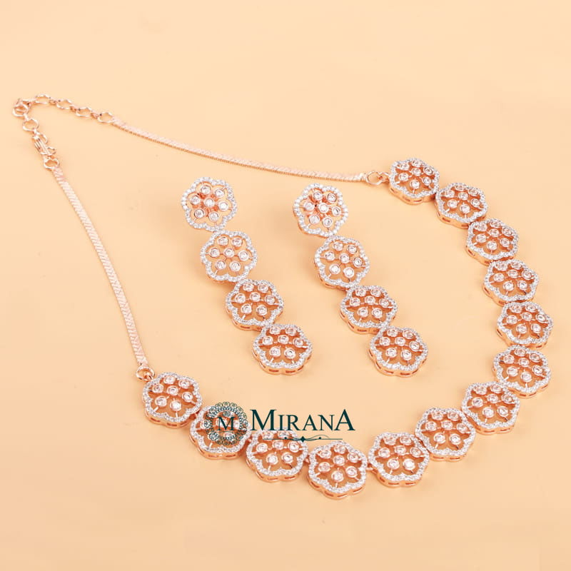 Menila CZ Designer Necklace Set