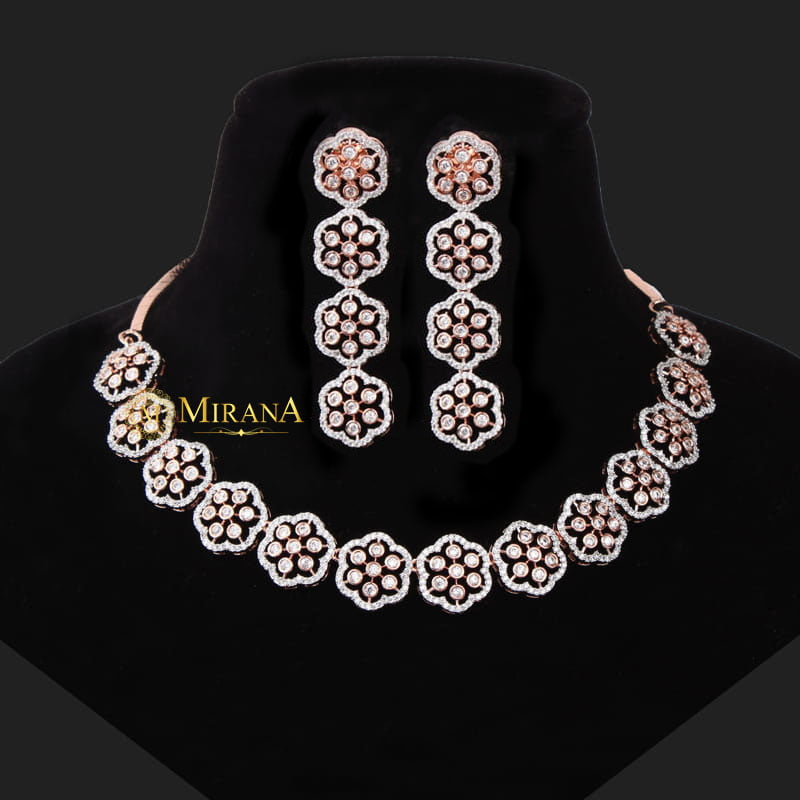 Menila CZ Designer Necklace Set