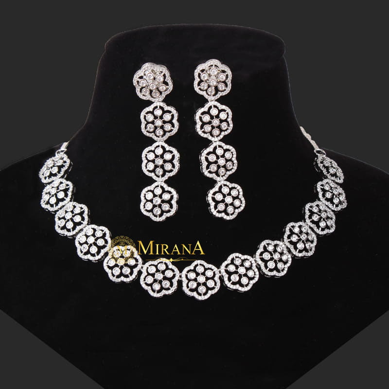 Menila CZ Designer Necklace Set