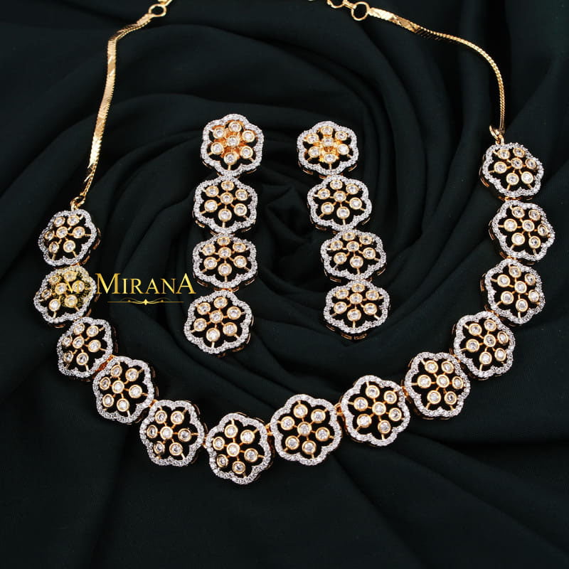 Menila CZ Designer Necklace Set