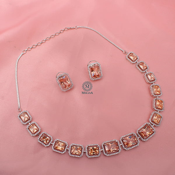 Octo Champagne Coloured Designer Necklace Set