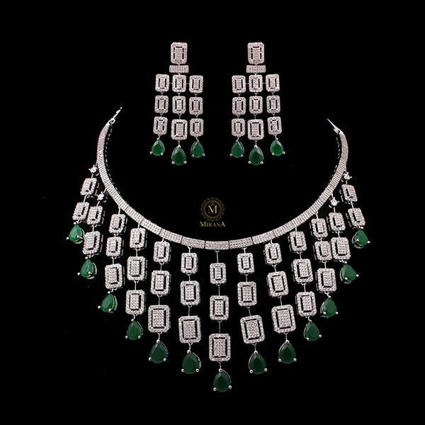 Winget Emerald Green Designer Necklace Set