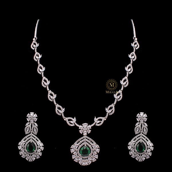 Laisha Emerald Green Designer Necklace Set