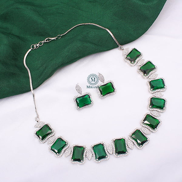 Gigi Emerald Green Designer Necklace Set