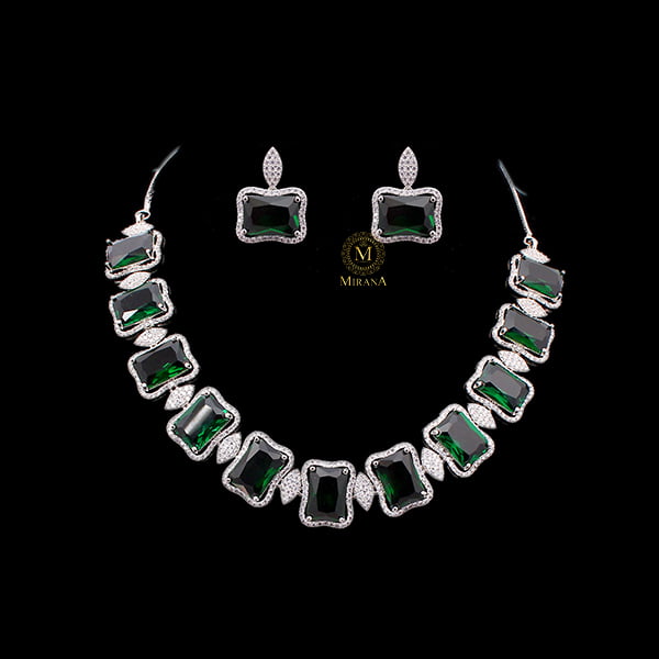 Gigi Emerald Green Designer Necklace Set