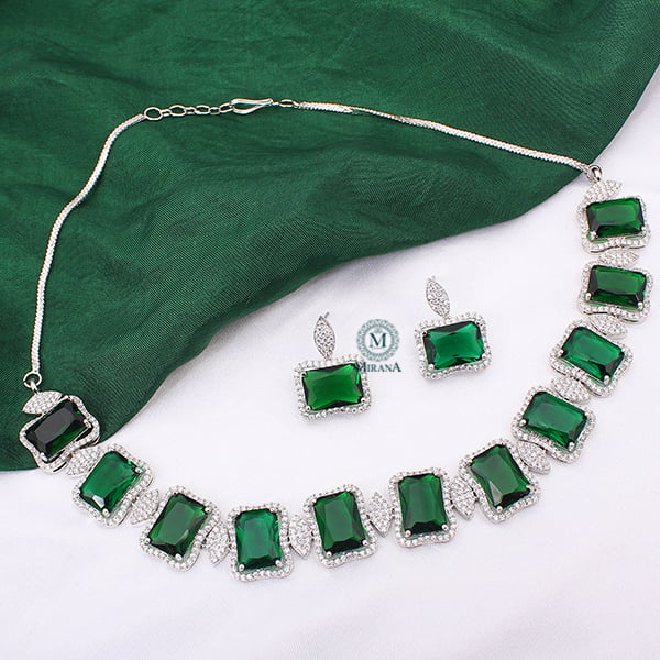 Gigi Emerald Green Designer Necklace Set