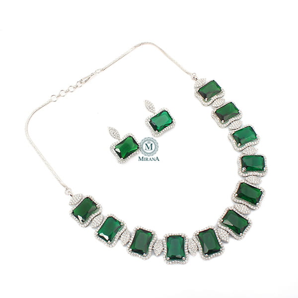 Gigi Emerald Green Designer Necklace Set