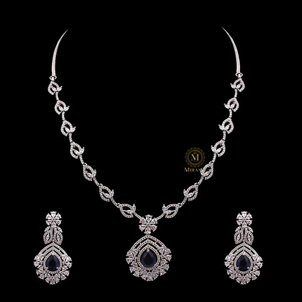 Laisha Sapphire Blue Designer Necklace Set