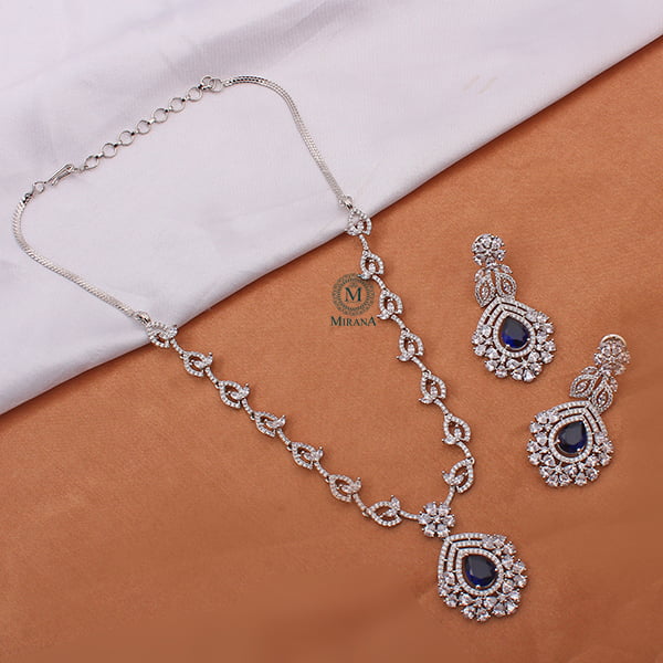 Laisha Sapphire Blue Designer Necklace Set