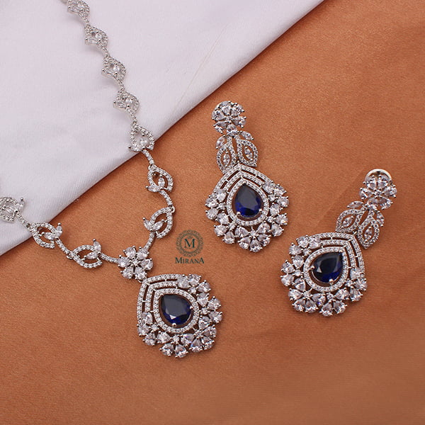 Laisha Sapphire Blue Designer Necklace Set