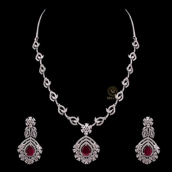 Laisha Ruby Designer Necklace Set