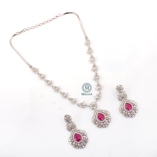 Laisha Ruby Designer Necklace Set