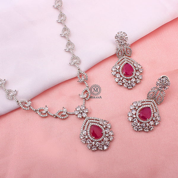 Laisha Ruby Designer Necklace Set