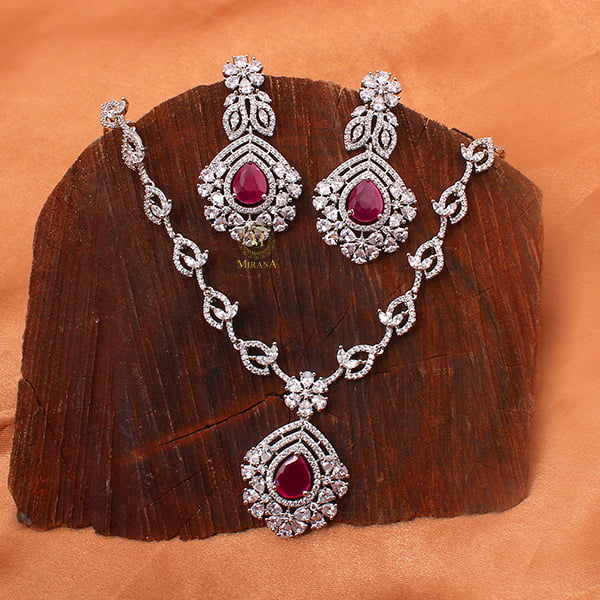 Laisha Ruby Designer Necklace Set