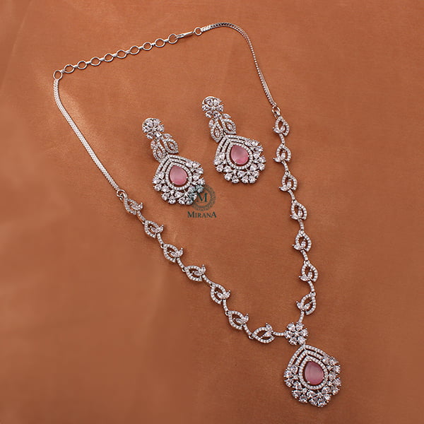 Laisha Pastel Pink Designer Necklace Set