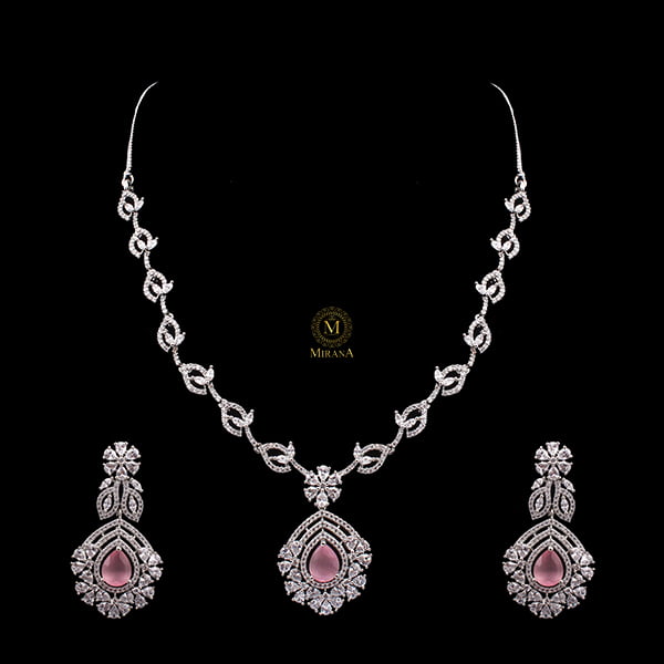 Laisha Pastel Pink Designer Necklace Set