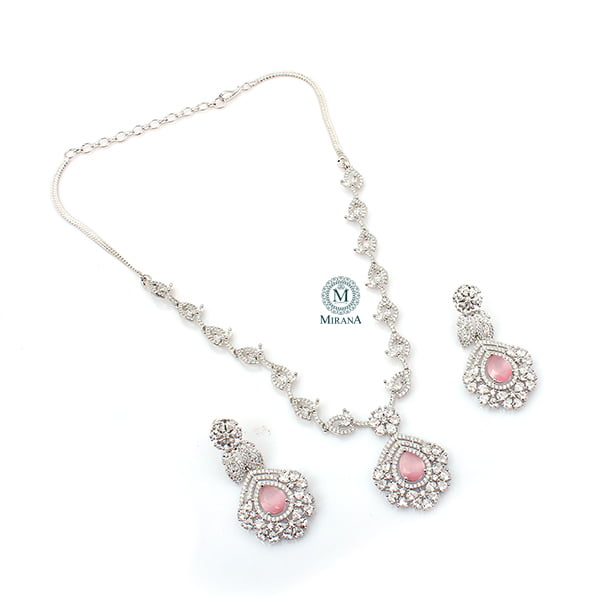 Laisha Pastel Pink Designer Necklace Set