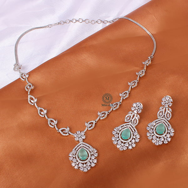 Laisha Pastel Green Designer Necklace Set