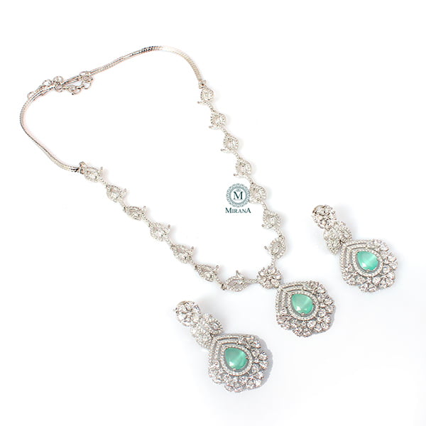 Laisha Pastel Green Designer Necklace Set