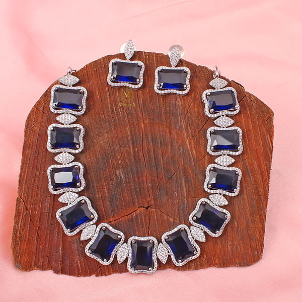 Gigi Sapphire Blue Designer Necklace Set