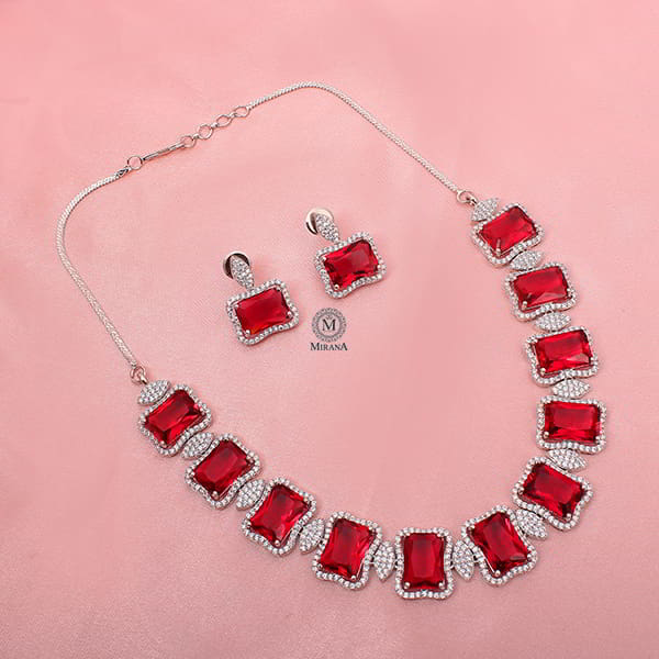 Gigi Red Designer Necklace Set